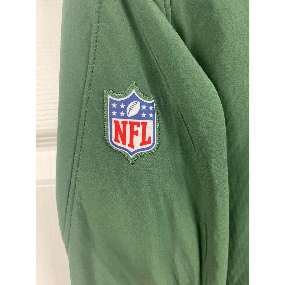 New York Jets Jacket Mens Large Green Nike NFL On Field Apparel Full Zip Pockets